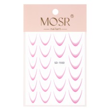 Стикер за нокти French/Ombre/French smile line Омбре дизайн Light pink SD-1930